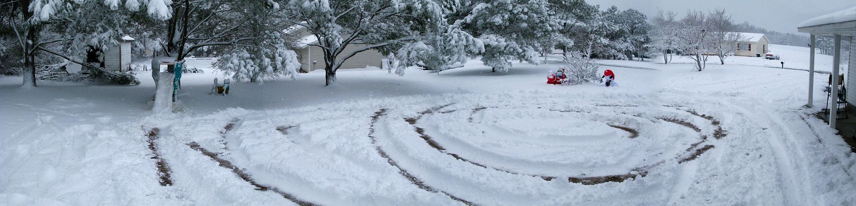 Throwing snow on the roof, while doing donuts in the yard. It's what makes a Subaru a Subaru. My wife said, "Just please don't hit the house..."
